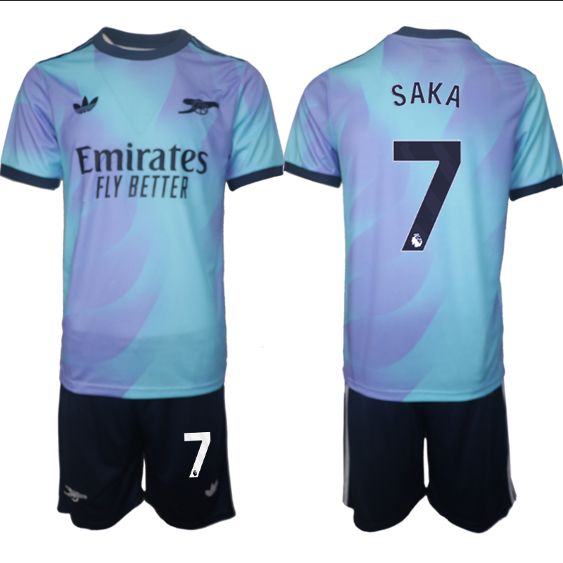 Men 2024-2025 Club Arsenal away Purple blue 7 Soccer Jersey